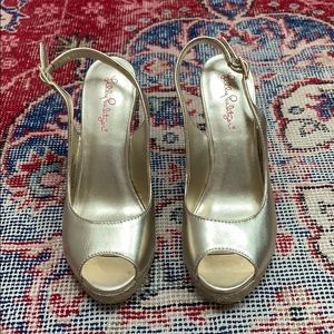 Lilly Pulitzer wedge sling backs